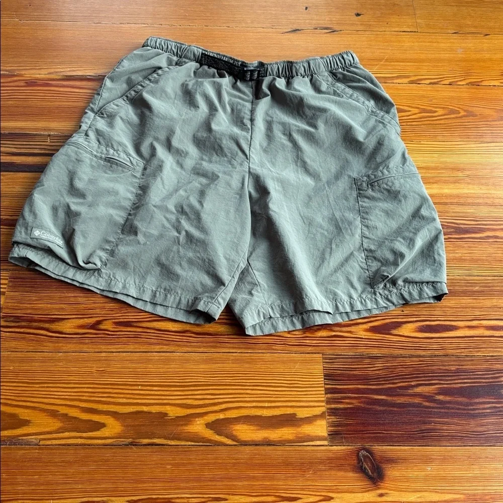Columbia Men's Packable Belted Cargo Swim Trunks In Green Size Medium